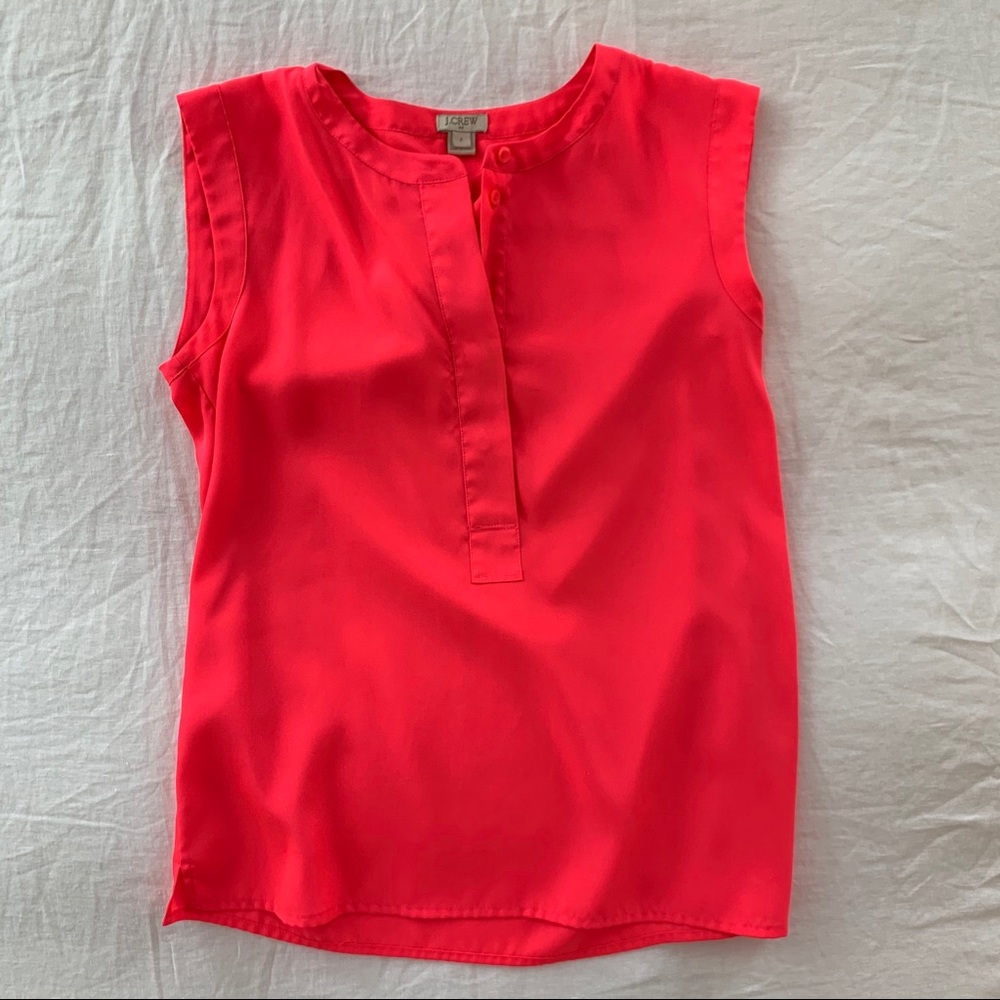 J.Crew hot pink sleeveless Drapey blouse